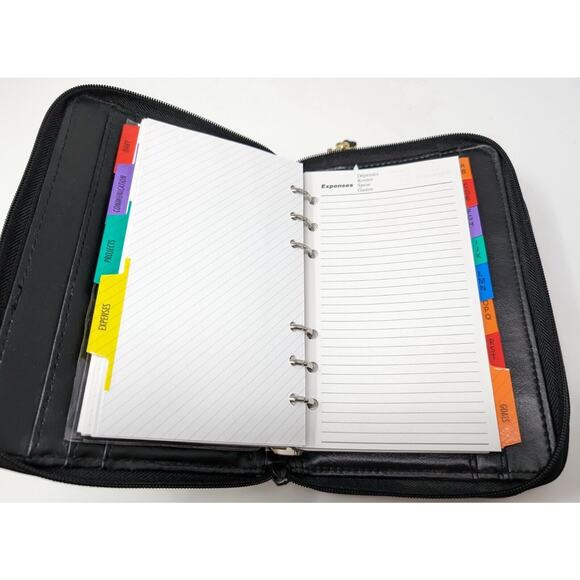 Vintage 90s Y2K Philippe Amiel Black Personal Organizer Planner Wallet - Picture 12 of 15